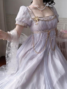 Robe Lolita violette unie, style rétro palais impérial, pour anniversaire, banquet, cérémonie adulte, é<span class=keywords><strong>l</strong></span>égante, magnifique et formelle - Product Image 5