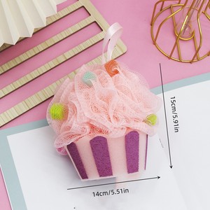 Ice Cream Mesh Pouf Bath Sponge Bath Shower Loofah Body Scrubber Ball - Product Image 4
