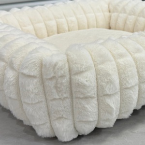 Lit pour animaux de compagnie de luxe personnalisé à prix de <span class=keywords><strong>gros</strong></span>, texture plissée, lit moderne pour chat et chien avec base antidérapante - Product Image 5