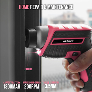 Hi-Spec Cordless Electric <b>Screwdriver</b> 4V Lithium Battery USB Charging Home Maintenance Tool <b>Set</b> - Product Image 4