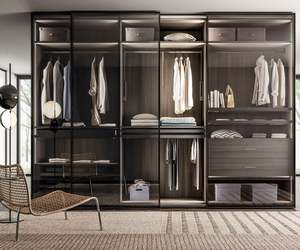 Armoire à portes en verre moderne sur mesure pour la chambre à coucher - Product Image 3