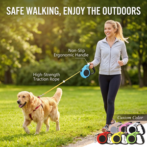 Correa Retráctil Automática para Perro de Plástico y Nailon, Cinta de Tracción Fuerte con Mango Antideslizante para un Fácil Control al Pasear a la Mascota - Product Image 4