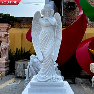 Statues religieuses <span class=keywords><strong>en</strong></span> marbre de grande taille <span class=keywords><strong>pour</strong></span> <span class=keywords><strong>jardin</strong></span>, <span class=keywords><strong>ange</strong></span> féminin avec des ailes, sculpture - Product Image 3