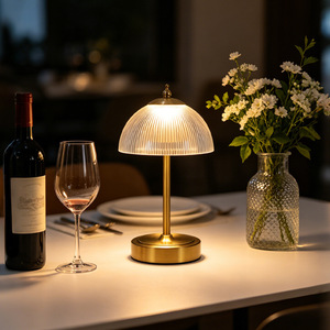 UFO Shape Touch Control <strong>Table</strong> Lamp, Vintage <strong>Light</strong> Luxury Metal Rechargeable LED Ambient Lamp for Hotel Restaurant Decor - Product Image 3