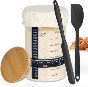 Pro Sourdough Starter Kit Large Capacity Sourdough Starter <b>Jar</b> Sourdough Bread Baking Supplies for Making Breads - Product Image 1