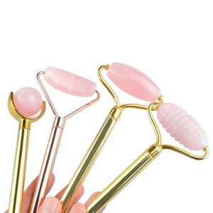 2019 Cadeau de noël Rose <span class=keywords><strong>Quartz</strong></span> Rouleau Masseur 100% Réel Naturel BRICOLAGE Détachable Rose <span class=keywords><strong>Quartz</strong></span> Jade Rouleau - Product Image 6