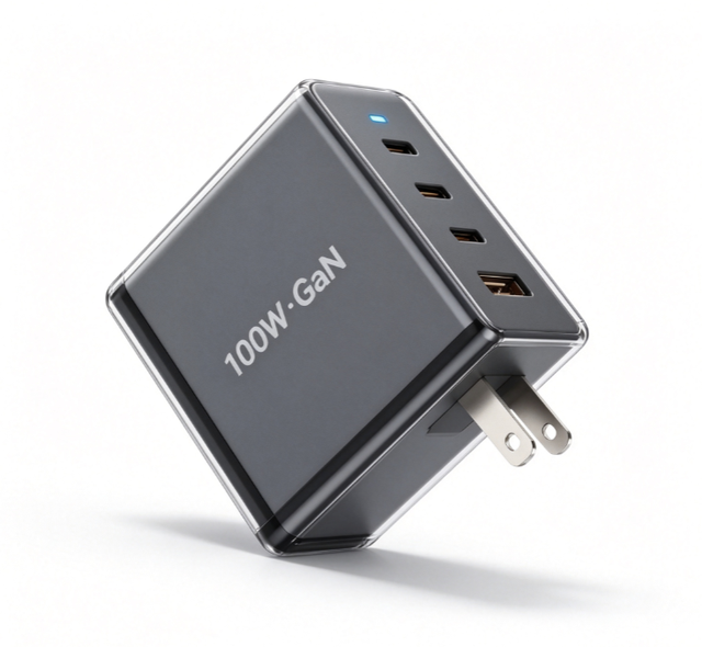 100W GaN Fast Charger Multi Port USB C USB a Wall Charging Power Adapter Portable Travel Charger for Laptop Notebook Phone