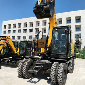 SANY 15 Ton SY155 nuevo tipo de Neumático Hidráulico medio excavadora Excavadora hidráulica de ruedas SY155W con precio más bajo - Product Image 2
