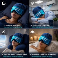 En gros, Bonnet de sommeil lesté en soie 27x23cm, Masque oculaire occultant total, Bandeau coupe-vent pour la sieste au bureau, les voyages et la détente en avion