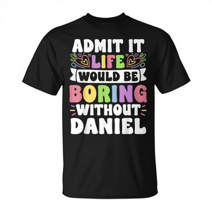 T-shirt personnalisé avec le nom de Daniel, chemise familiale avec prénom personnalisé - Product Image 2