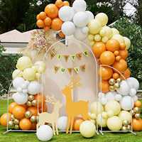 Support d'arche métallique pour toile de fond, ensemble de 3 pièces, support d'arche pour toile de fond de mariage, support de ballons, arche en forme d'éventail pour toile de fond