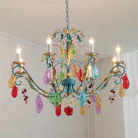 Lustre LED Rétro en Verre de Murano Italien Coloré pour Plafond, Idéal pour Mariages, Événements, Hôtels, Salons et Espaces Intérieurs