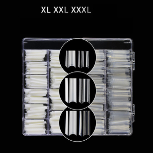 Pas de C courbe XL XXL XXXL Extra Long cercueil carré ongles conseils clair demi-couverture en gros carré ongles conseils - Product Image 3