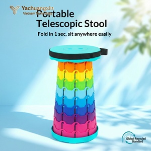 Portable <b>Plastic</b> Iron Modern Adjustable Outdoor Telescopic Fishing Camping Chair Folding <b>Stool</b> - Product Image 3