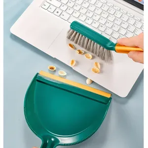 Juego de cepillo y recogedor Zenidoo Mini ecológico con cerdas de nailon y mango de plástico para limpieza de teclados de ordenador, escritorios y mesas del hogar - Product Image 4