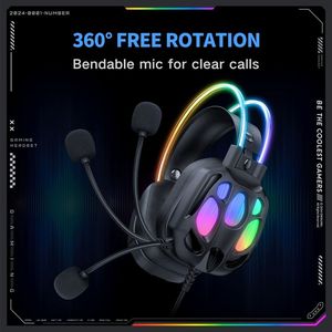 Auriculares para juegos monocromáticos ONIKUMA X89, auriculares con cable y diadema adaptable, micrófono AAC ENC IPX4 resistente al agua, adecuados para deportes - Product Image 5