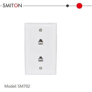 Plaque frontale murale à deux groupes blanche Offre Spéciale avec deux prises <span class=keywords><strong>RJ45</strong></span> <span class=keywords><strong>ou</strong></span> <span class=keywords><strong>Rj11</strong></span> - Product Image 3
