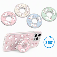 Coque de téléphone antichoc transparente avec anneau magnétique et support, design floral, série Small Man Waist, pour iPhone 15 Pro Max