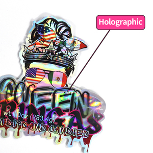 Sacs en Mylar découpés à la forme irrégulière, à fermeture éclair holographique, résistants à l'odeur, imprimés sur mesure, avec hologramme, Cali Packs - Product Image 3