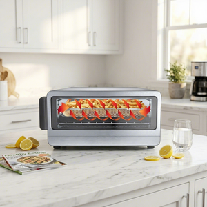 Four à convection et friteuse à air chaud |   Panier de friture, plaque de cuisson et grille métallique 8-en-1 multifonctionnels, escamotables pour un rangement facile - Product Image 1