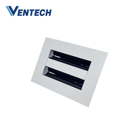 Diffuseur linéaire réglable en aluminium à 2 fentes pour conduit de climatisation Ventech