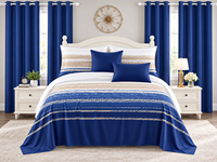 Vente en gros usine : Ensemble de literie 8 pièces pour lit Queen/King, motifs variés, draps de lit avec 2 rideaux et 4 taies d'oreiller