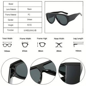 Gafas de Sol de Moda Retro 2025 para Mujer, Estilo Punk, de Pierna Ancha, Protección UV400, Modelo Piloto Extra Grandes - Product Image 6