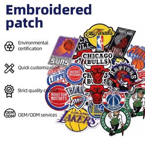 Wholesale Basketball Team Logo Embroidery Patch Iron on Sew on Sports Club Badge Applique Patch for Hats Clothing <b>Jackets</b> Hat - Product Image 2