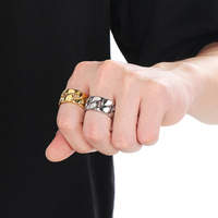 VEROMCA Bestseller Breiter Hohler Edelstahl 18K Vergoldeter Modischer Kubanischer Kettenring Unisex Verlobungsgeschenk Accessoire