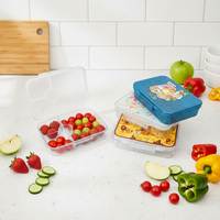 Boîte à lunch scolaire à 4 compartiments, boîte bento portable et durable pour adolescents, en TRITAN, anti-fuite, sans BPA, en PP de qualité alimentaire, compatible lave-vaisselle