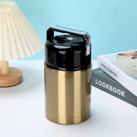 Bocaux isothermes à double paroi en acier inoxydable de 1 L grande capacité pour soupes et plats mijotés – Contenant alimentaire thermos