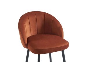 Elegante sgabello da <span class=keywords><strong>Bar</strong></span> in velluto arancione con robusta Base in metallo seduta fissa morbida tappezzeria per <span class=keywords><strong>Bar</strong></span> ad uso residenziale commerciale - Product Image 6