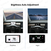 Vjoycar Tesla Model 3/Y Pantalla HUD de 6.2 Pulgadas con Vista del Conductor, Instrumento Inteligente de Presión de Neumáticos para Tesla