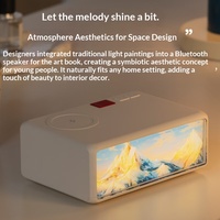 Enceinte sans fil Sumi Art Collection en plastique avec chargement sans fil, lumière d'ambiance créative pour bureau et veilleuse
