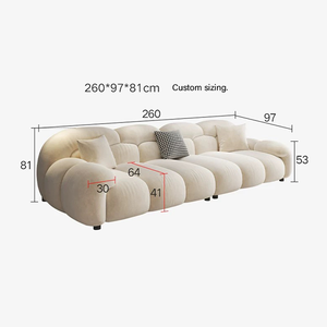 <span class=keywords><strong>Nouveau</strong></span> Canapé Cloud Trois Places de Style Mid-Century Moderne pour Salon, Design Droit et Simple, Meuble Célèbre sur Internet, Tissu Innovant - Product Image 4