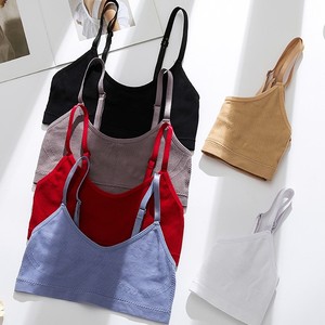Conjunto de lencería personalizada para mujer, conjunto de bragas de sujetador sin costuras, Sujetador deportivo elástico Sexy, Bralette, <span class=keywords><strong>Top</strong></span> corto, traje - Product Image 5