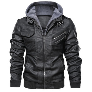 Giacca antivento invernale da uomo in pelliccia e pelle - Product Image 6