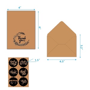 Cartes de remerciement transfrontalières pour la pâtisserie, fleurs fraîches, style européen simple, carton blanc, 8 ensembles de cartes de vœux, 8 enveloppes - Product Image 5