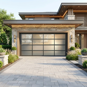 Portes de <span class=keywords><strong>garage</strong></span> sectionnelles motorisées à commande à distance en aluminium et verre, modernes et écoénergétiques, personnalisées ZS pour villas et allées de maisons - Product Image 5