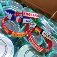 Pulseras al por mayor para la Copa Mundial de Fútbol 2022: Pulseras personalizadas con banderas de fútbol y banderas de países del mundo
