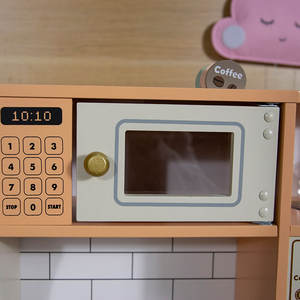 Cuisine en bois pour enfants, jeu de cuisine amusant avec accessoires tels que casseroles, poêles et spatules - Product Image 5