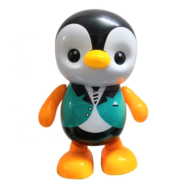 Penguin Doll Electric Walking Dancing Robot Toy with LED Light and Music for Kids