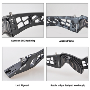 Topoint Archery Recurve Bow Riser <span class=keywords><strong>UNISON</strong></span> 25In CNC aluminio 6061 T6 tiro con arco Riser todas las extremidades de arco recurvo ILF RH y LH - Product Image 5