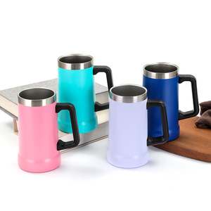Gobelet à bière brésilien isolé à double paroi de grande capacité en acier inoxydable 2024 de 24oz 304 personnalisé tasse à bière de 700ml avec poignée - Product Image 2