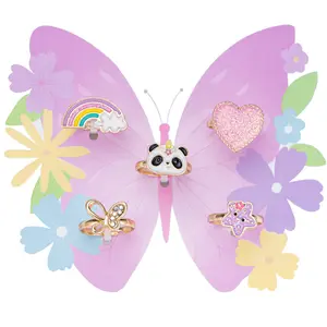 Kinderringen Set Pack Als Cadeau Meisje Ring Dagelijkse Accessoires Regenboogsterren Aardbei Ijs Eenhoorn