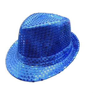 หมวกฮิปฮอปราคาถูก หมวกปักเลื่อม หมวกทรงสูงสำหรับการแสดงบนเวที หมวกเฟโดร่าสำหรับเต้นรำ หมวกสุดหรูทันสมัยสำหรับงานปาร์ตี้ฮาโลวีน - Product Image 1