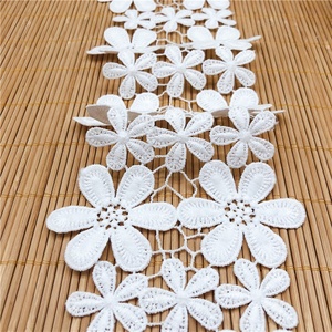 Codice a barre di seta del latte cavo ricamato in pizzo solubile in acqua <span class=keywords><strong>per</strong></span> abiti abiti <span class=keywords><strong>tende</strong></span> frangia decorazione - Product Image 4