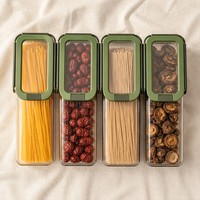 Contenants à pâtes en PET, boîte de rangement pour spaghetti, conteneurs de stockage de pâtes à couvercle hermétique, bocaux de stockage alimentaire carrés hermétiques