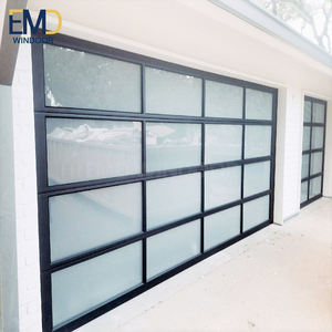 Portes de garage en verre sans cadre avec design pliable minimaliste - Product Image 3