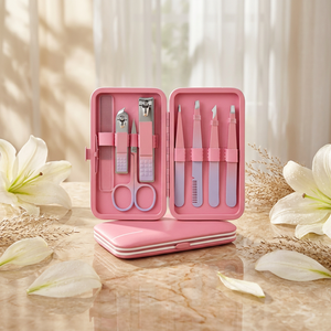 Kit de manucure et pédicure classique de luxe 8-en-1 en acier inoxydable de haute qualité, portable avec étui, pour bébé - Product Image 4